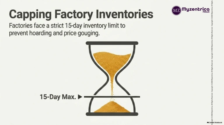 Capping Factory Inventories  Factories face a strict 15-day inventory limit to prevent hoarding and price gouging.